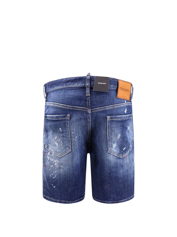 Marine denim five pockets bermuda shorts