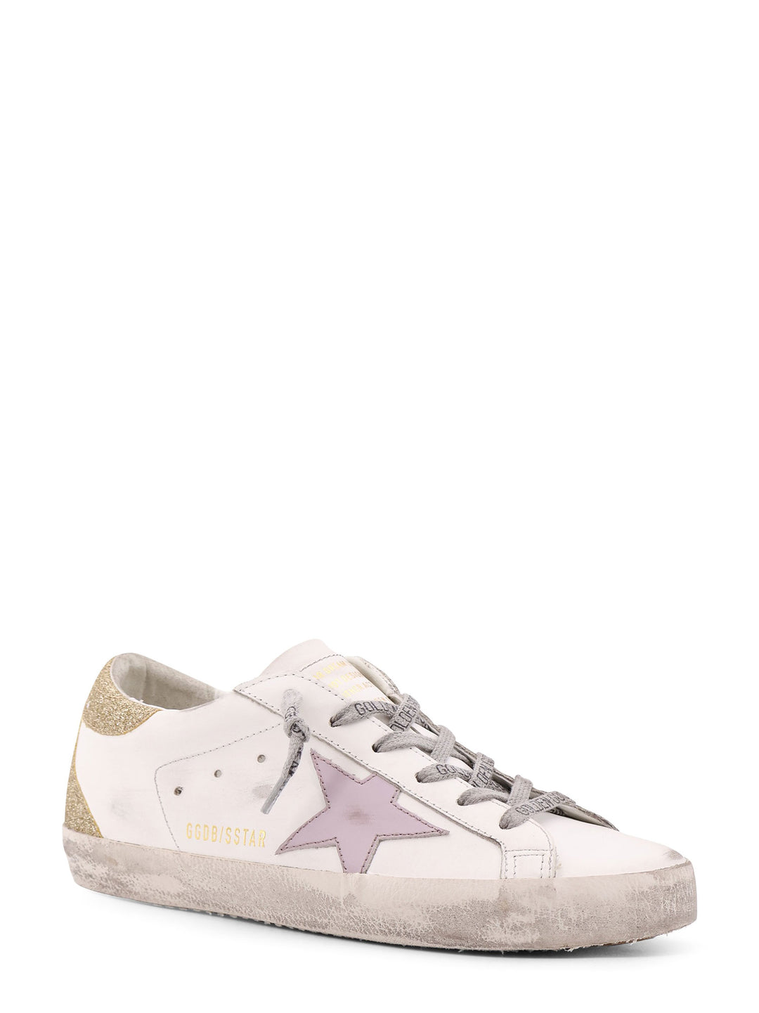 Super-Star leather sneakers with glittered detail