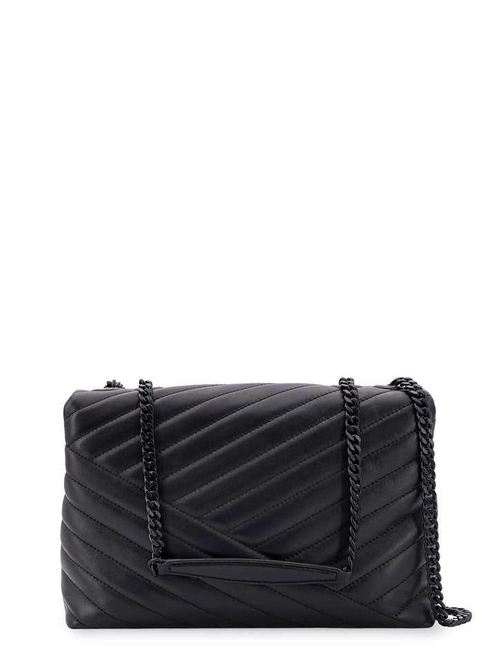 Leather shoulder bag with Chevron motif