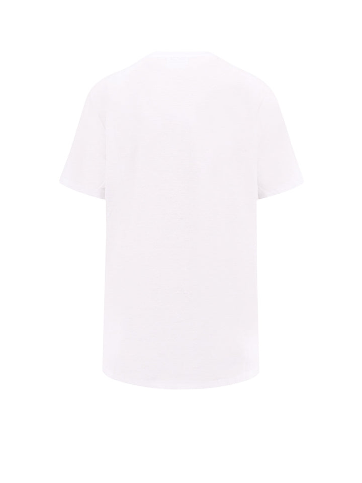 Linen t-shirt with flocked logo