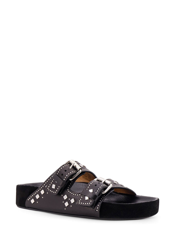 Leather sandals with all-over stud detail