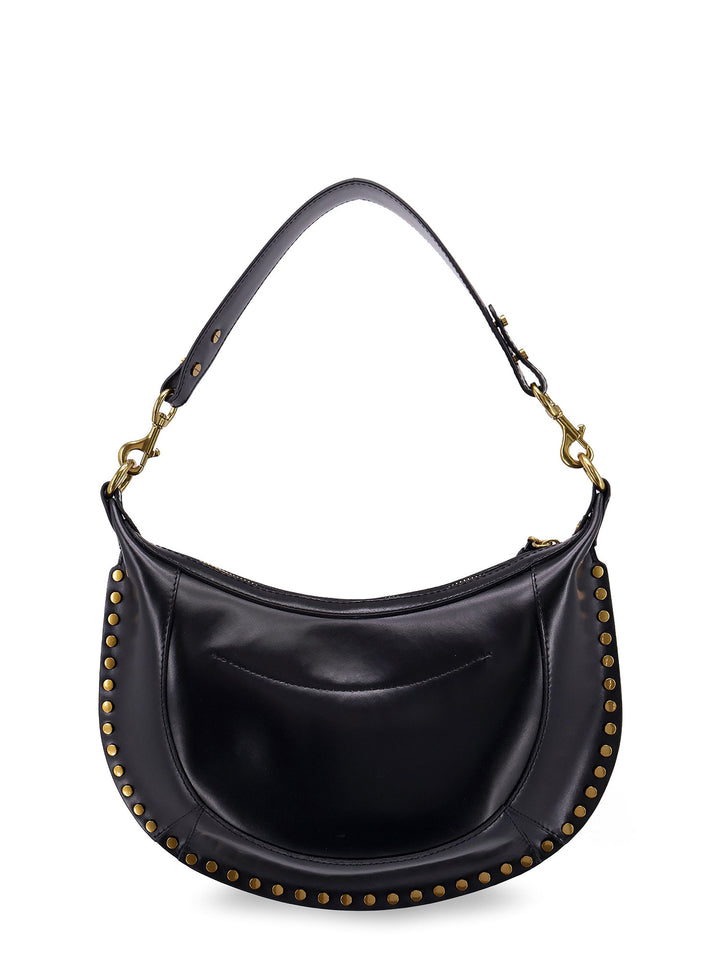 Leather shoulder bag with metal details