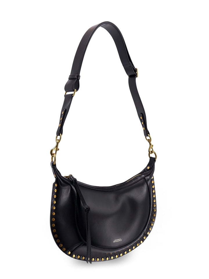 Leather shoulder bag with metal details