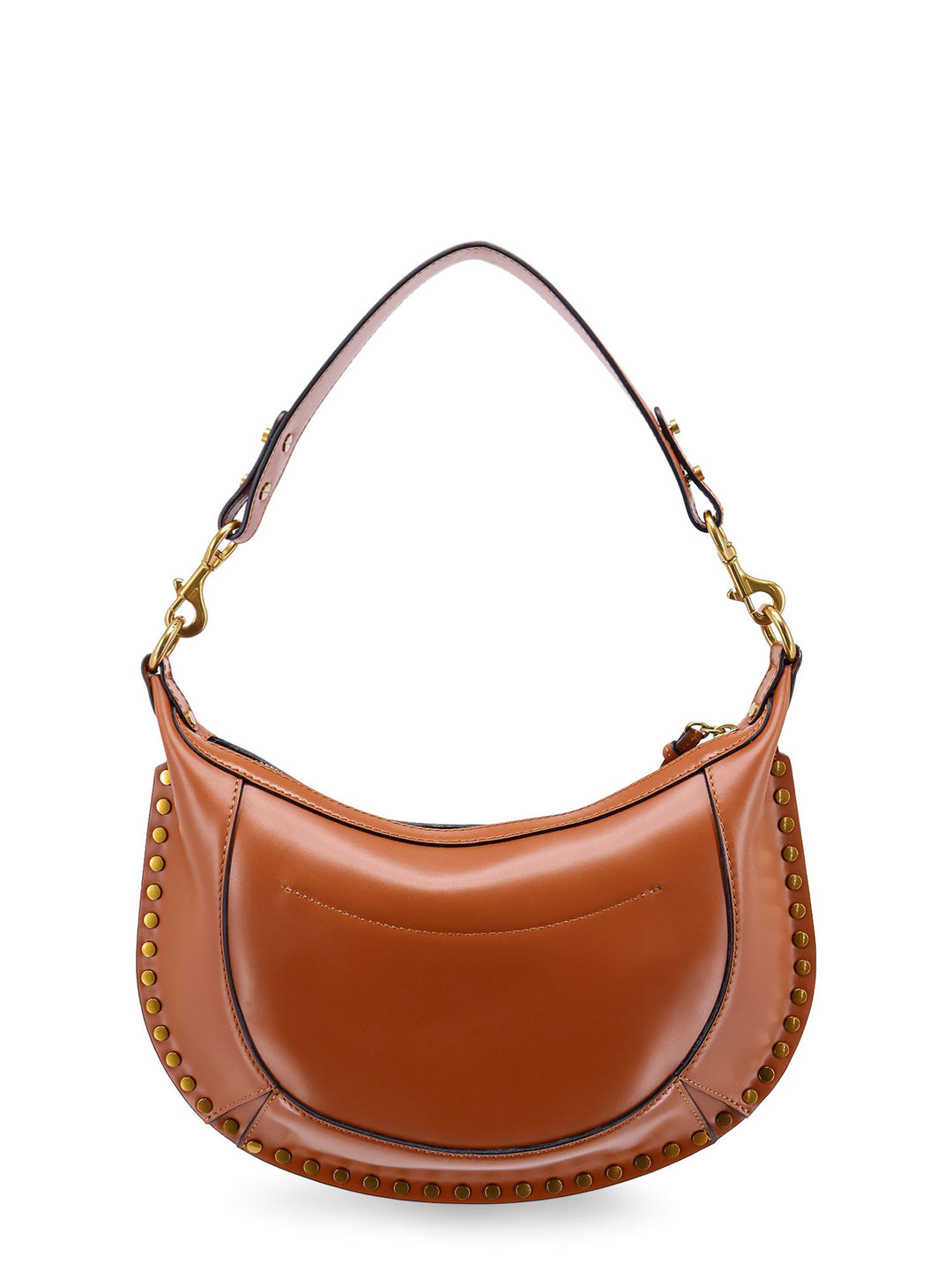 Leather shoulder bag with metal details