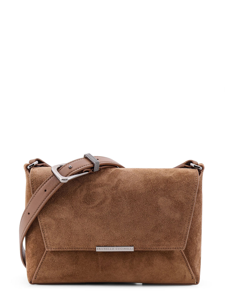 BC Duo suede shoulder bag with iconic jewel detail