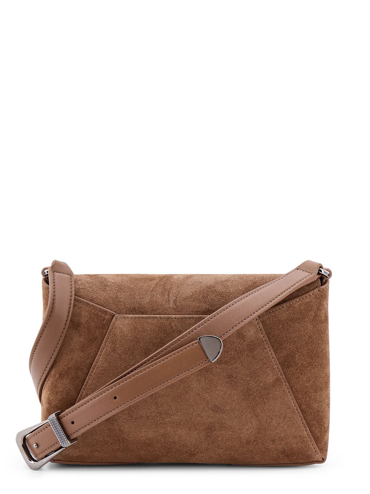 BC Duo suede shoulder bag with iconic jewel detail