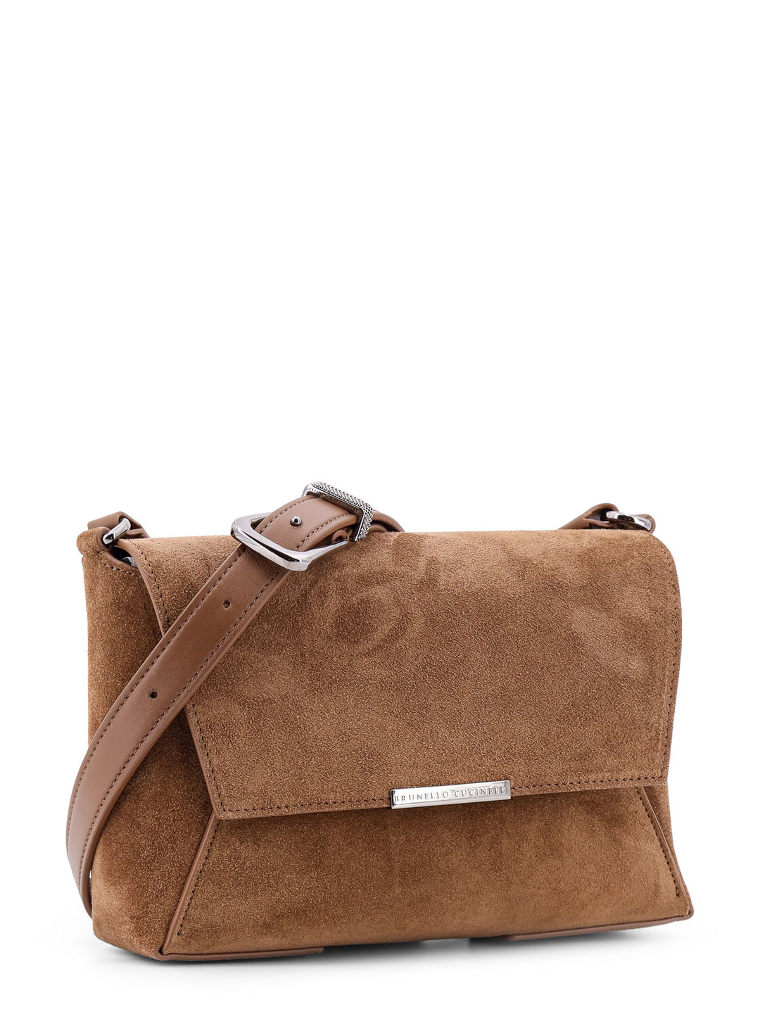 BC Duo suede shoulder bag with iconic jewel detail