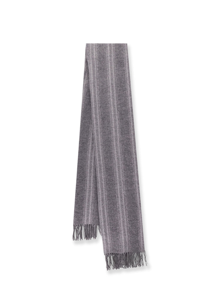 Cashmere blend scarf with striped motif