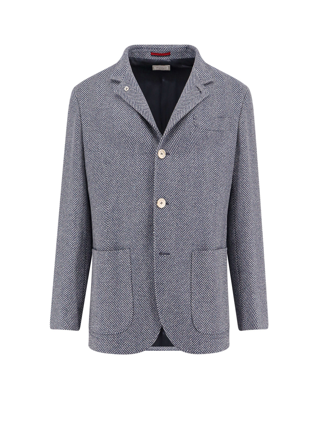 Wool blend blazer with chevron motif