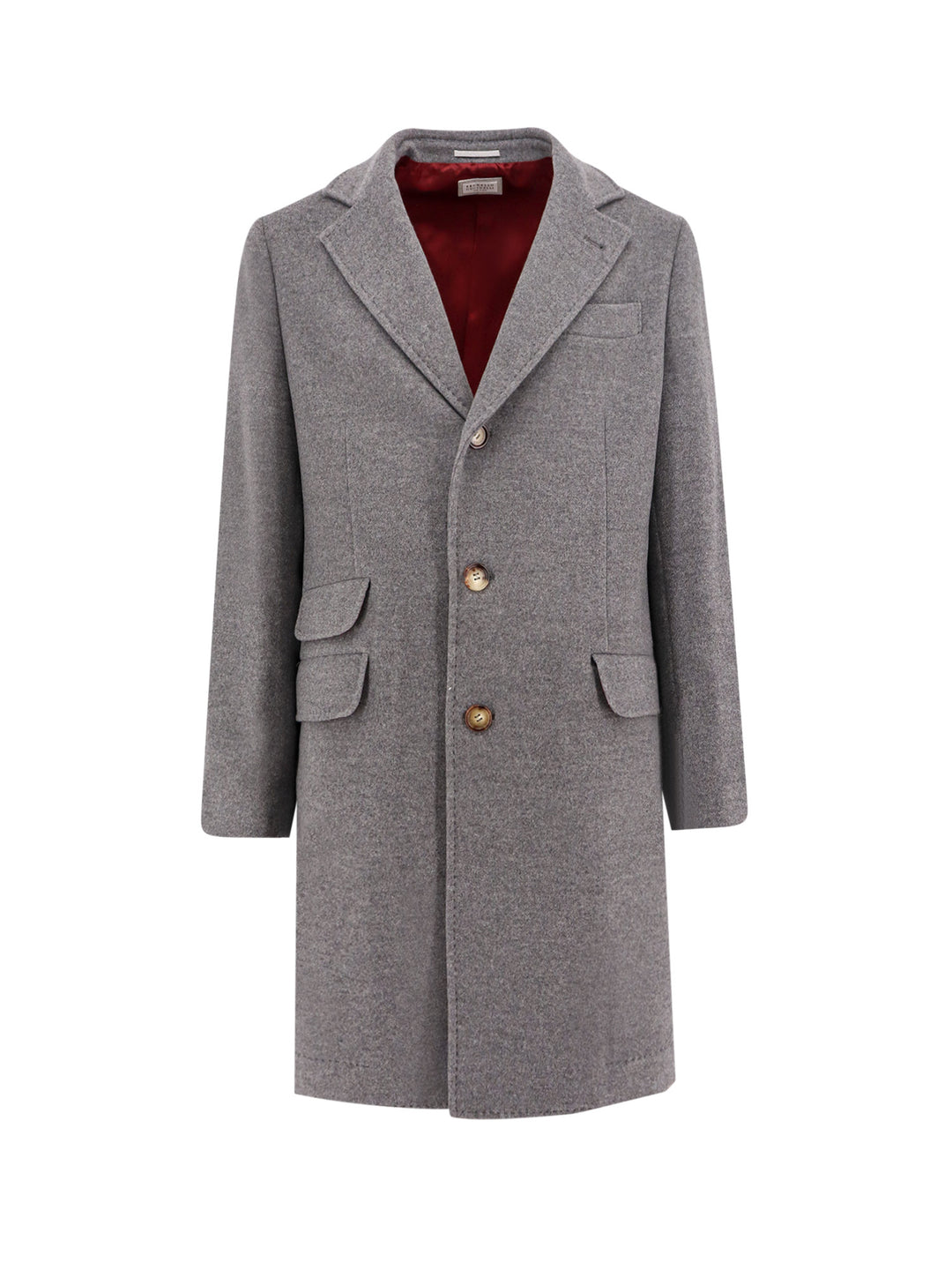 Cashmere coat with classic lapel