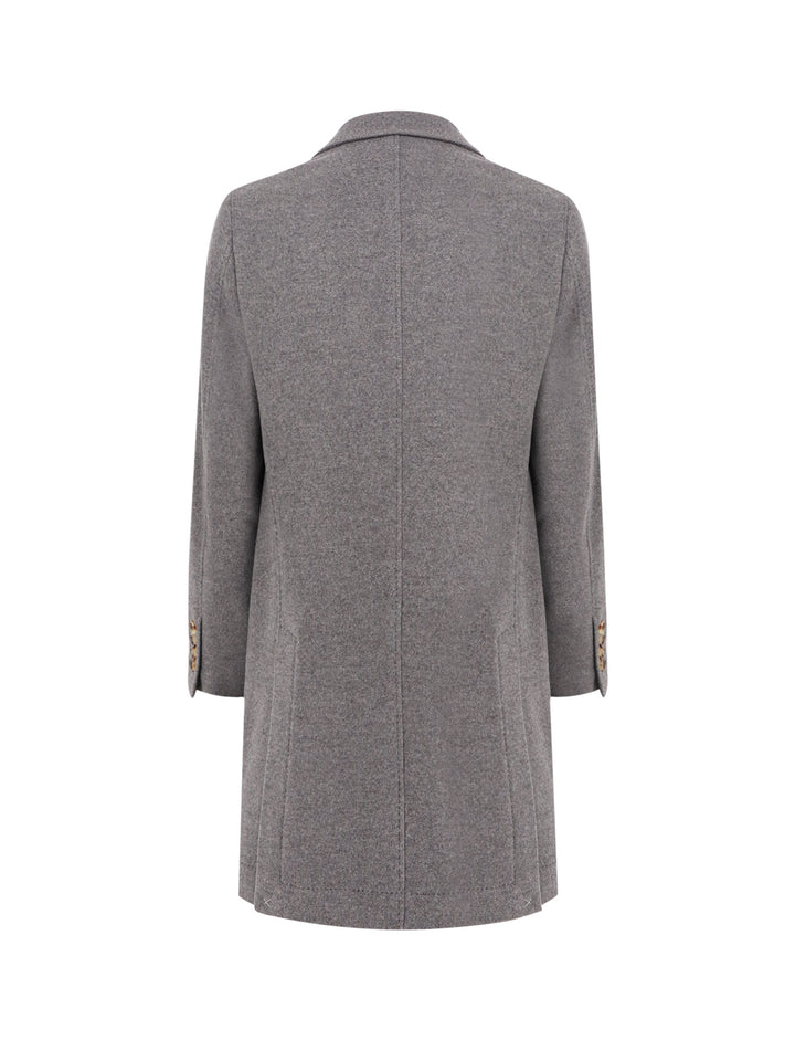 Cashmere coat with classic lapel