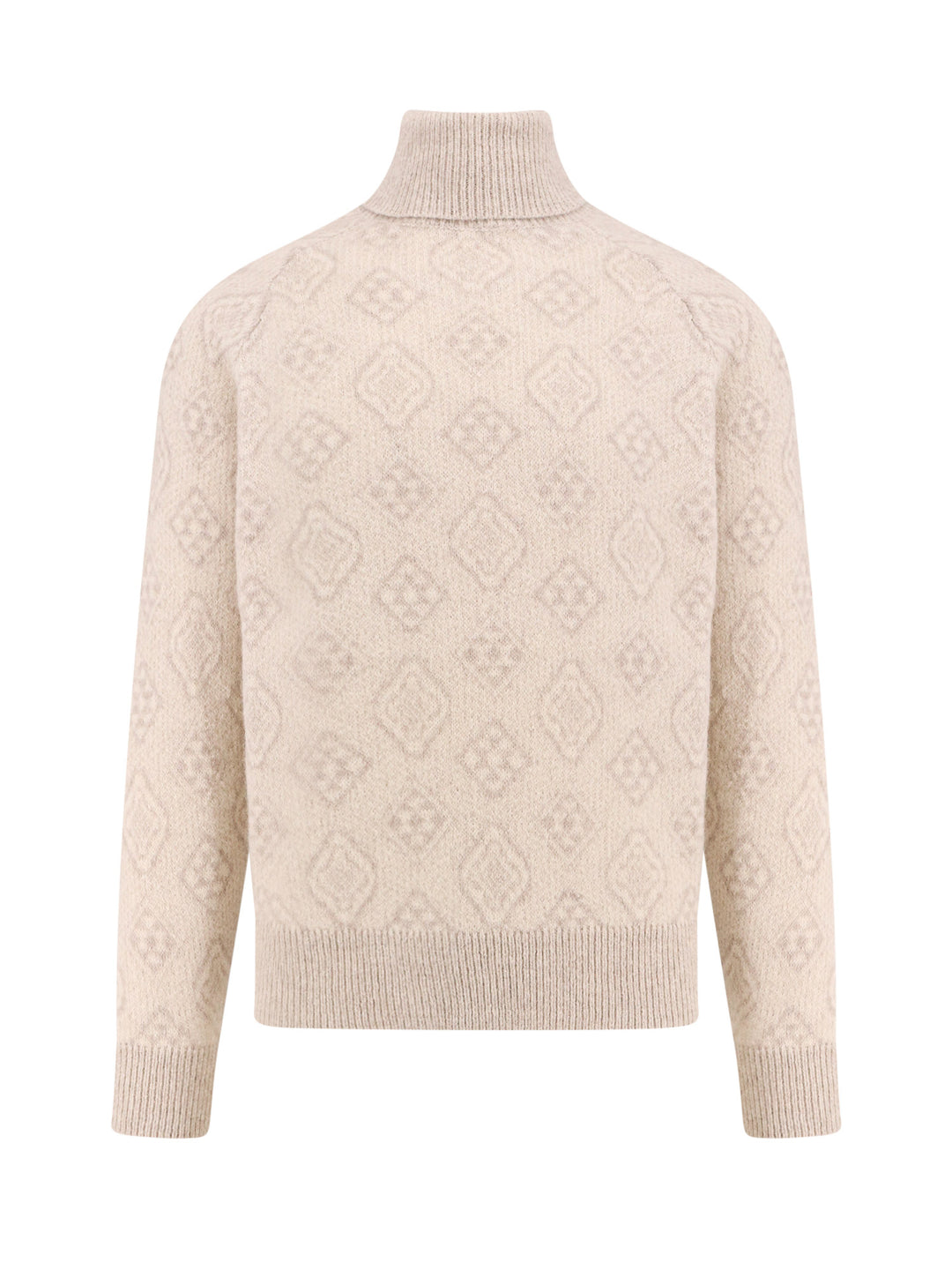 Alpaca blend sweater with Geometric Jacquard motif