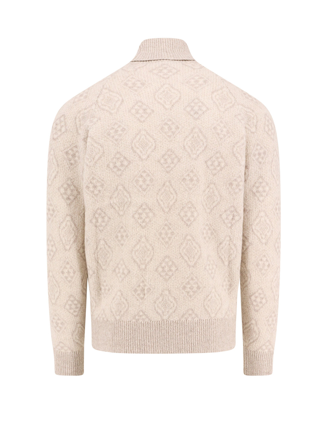 Alpaca blend sweater with Geometric Jacquard motif