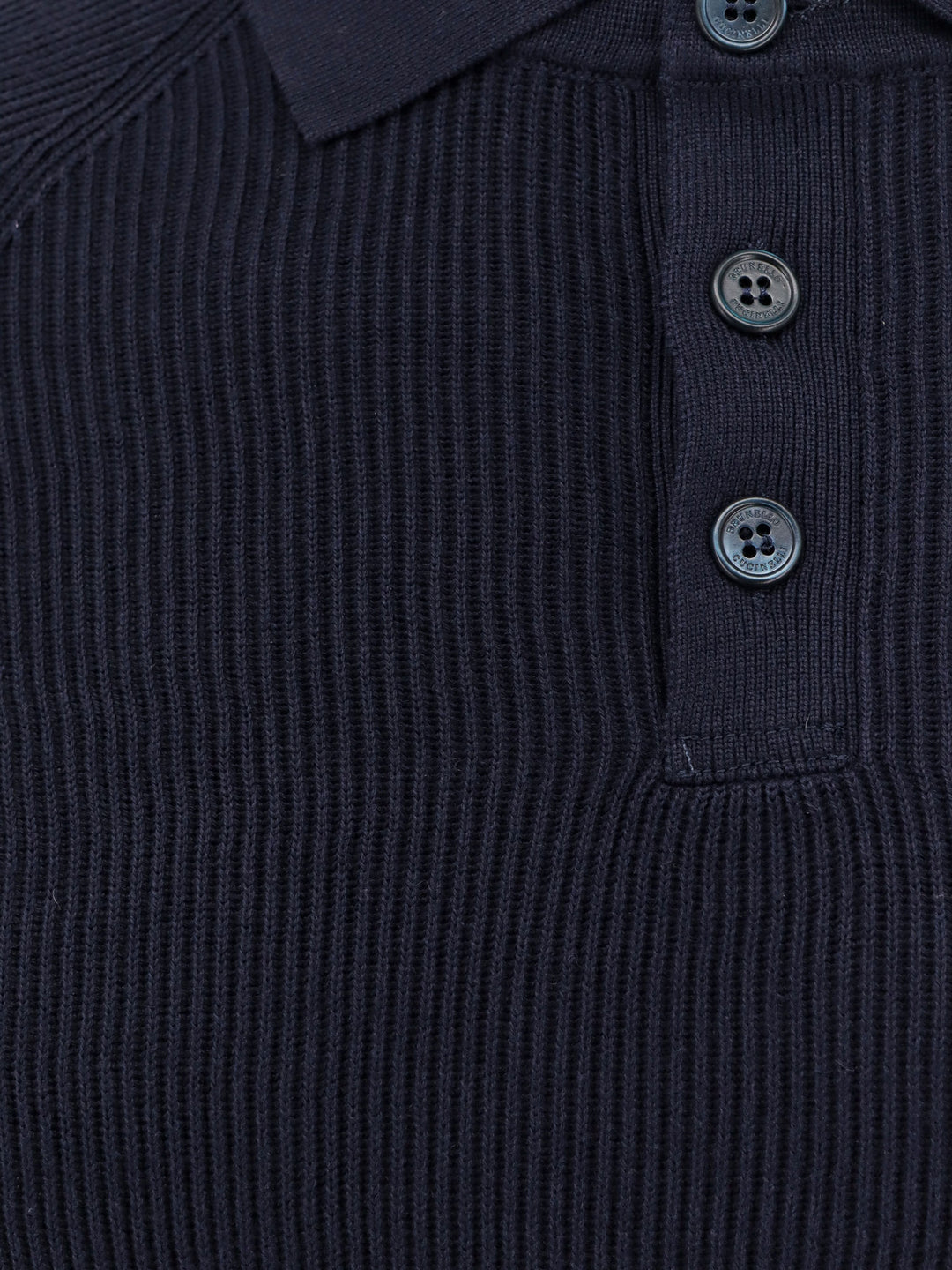 Ribbed cotton polo sweater