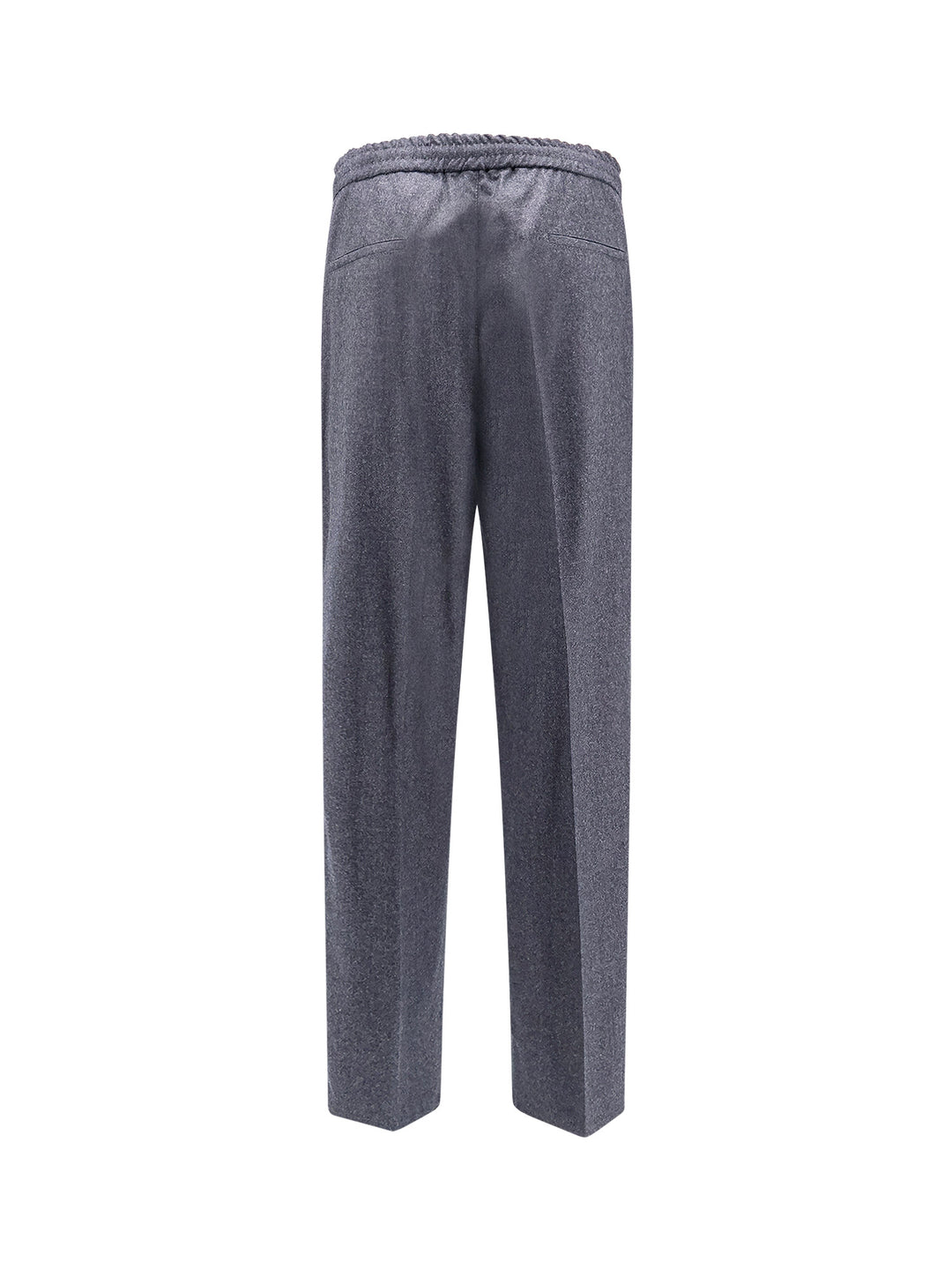 Virgin wool trouser with adjustable drawstring