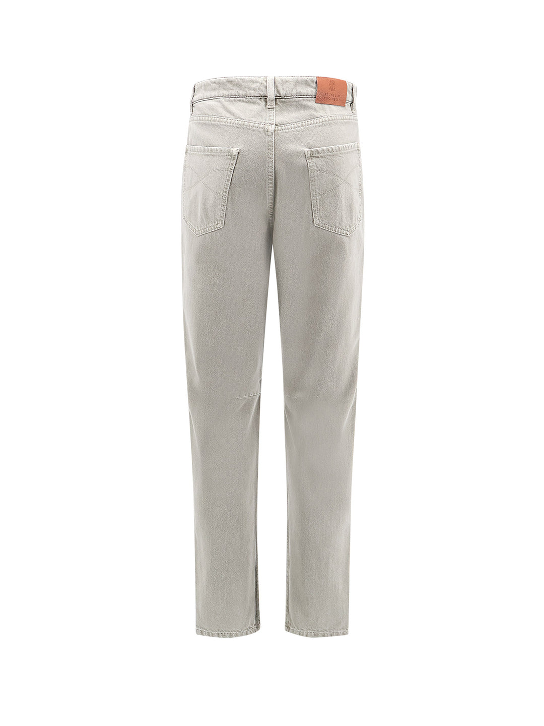 Cotton trouser with back leather logo patch