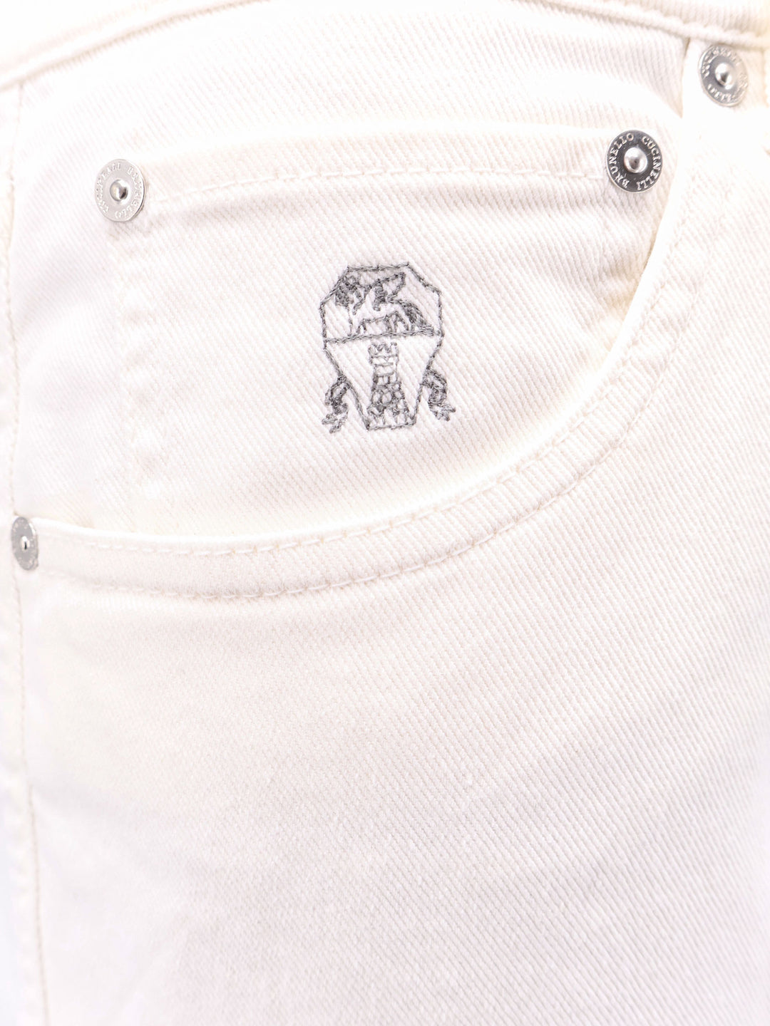 Cotton trouser with embroidered logo