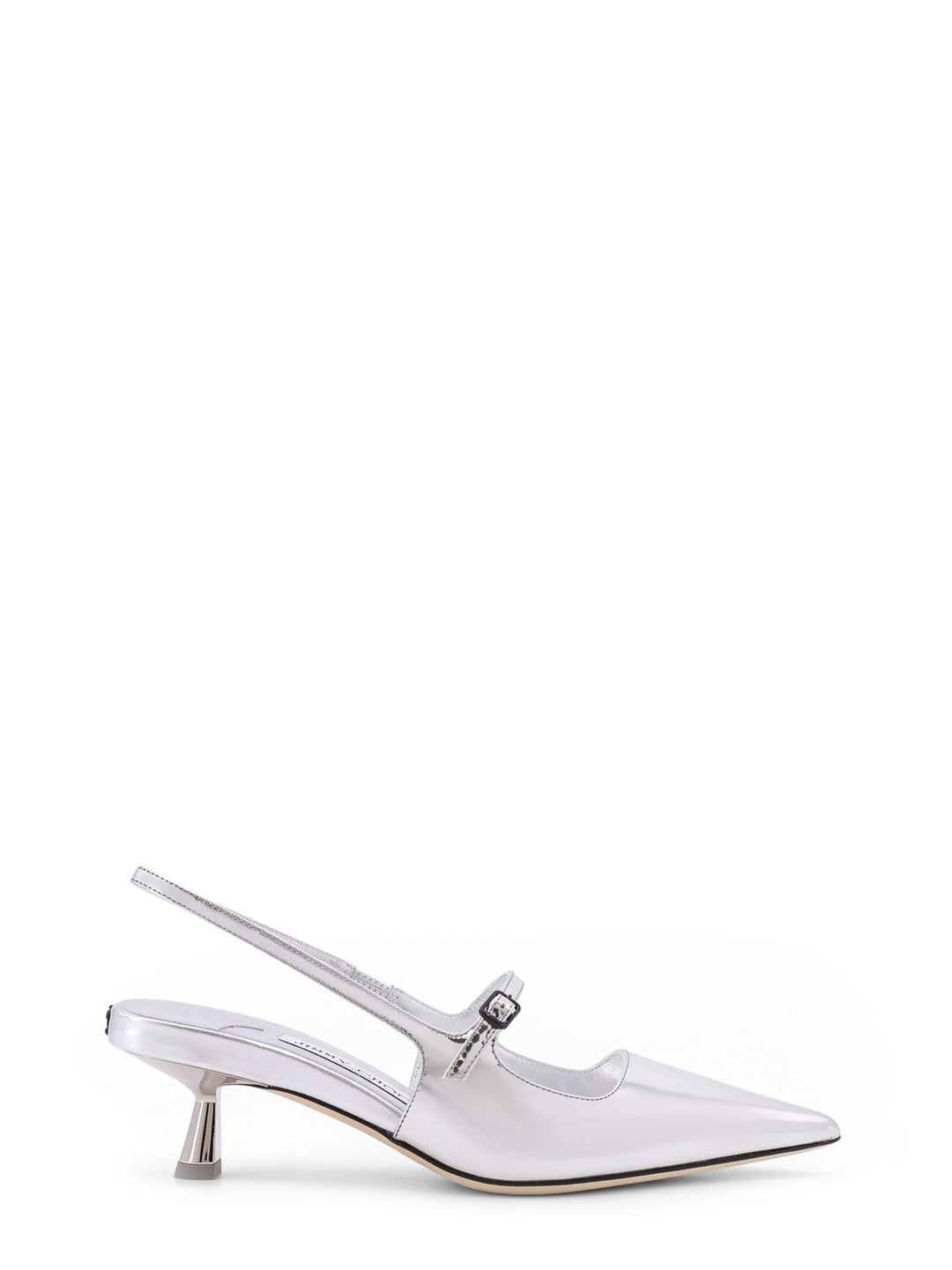 Didi 45 silver leather with metallized effect slingback