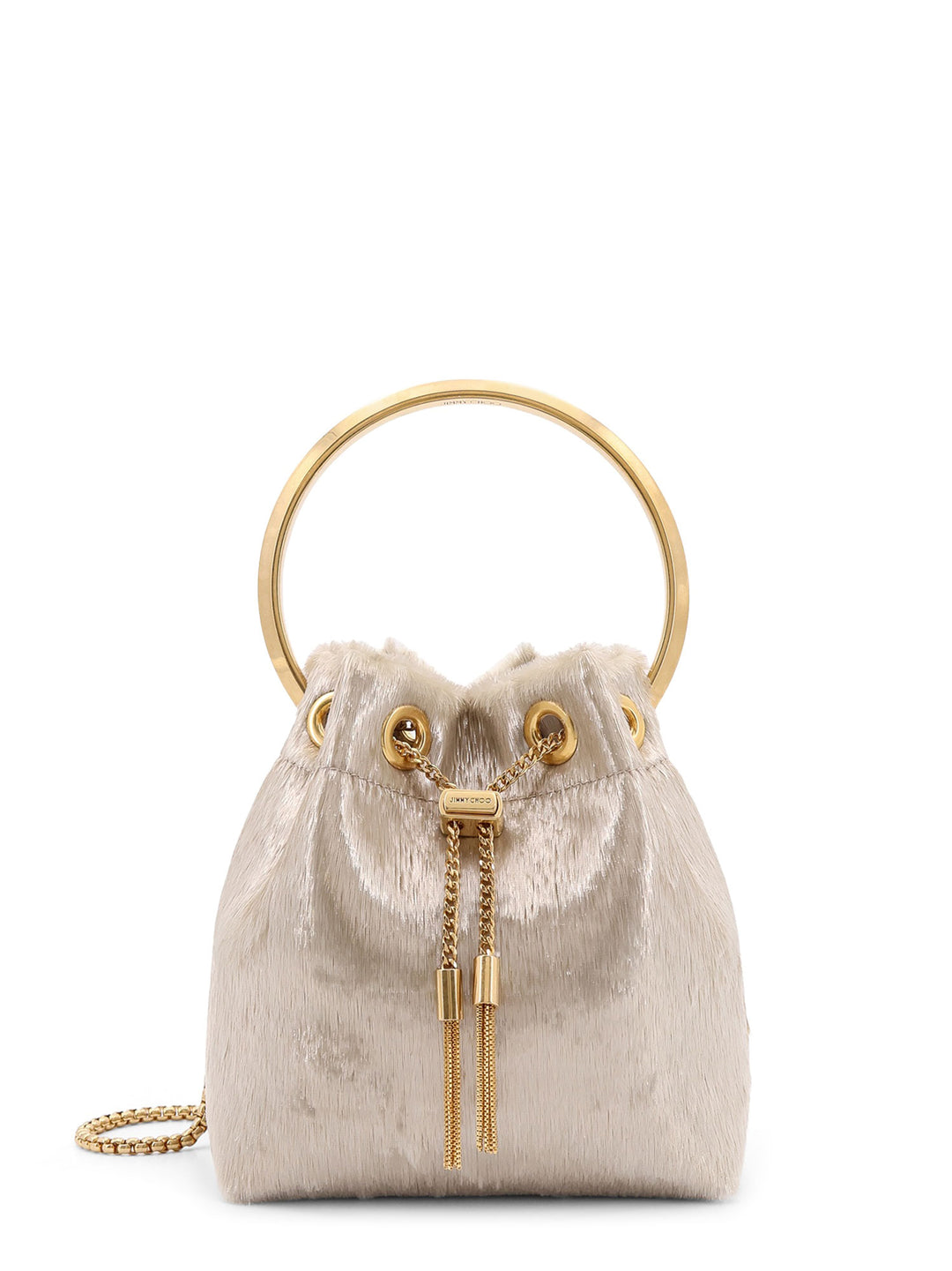 Bucket bag with iconic metal handle