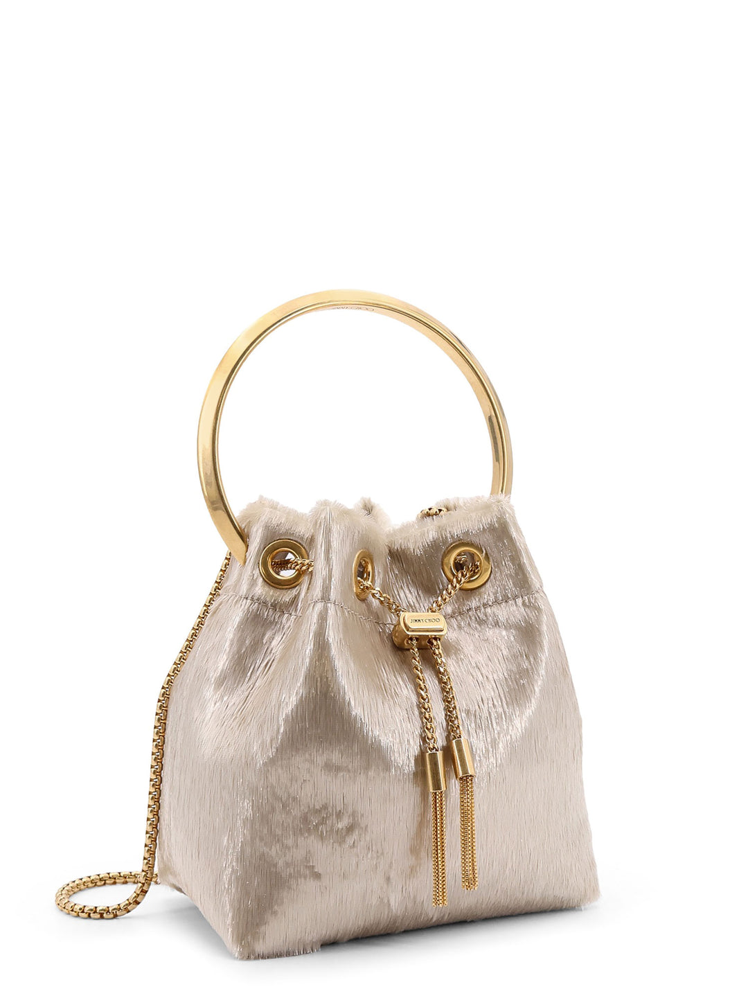 Bucket bag with iconic metal handle