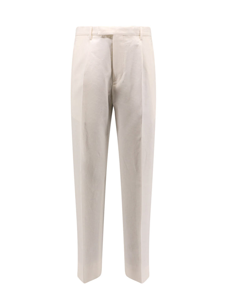 Cotton and linen trouser with frontal pinces