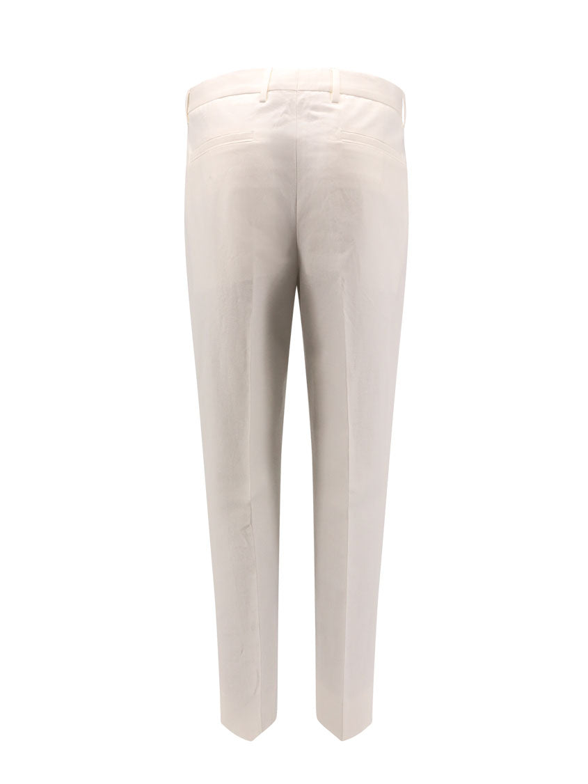 Cotton and linen trouser with frontal pinces