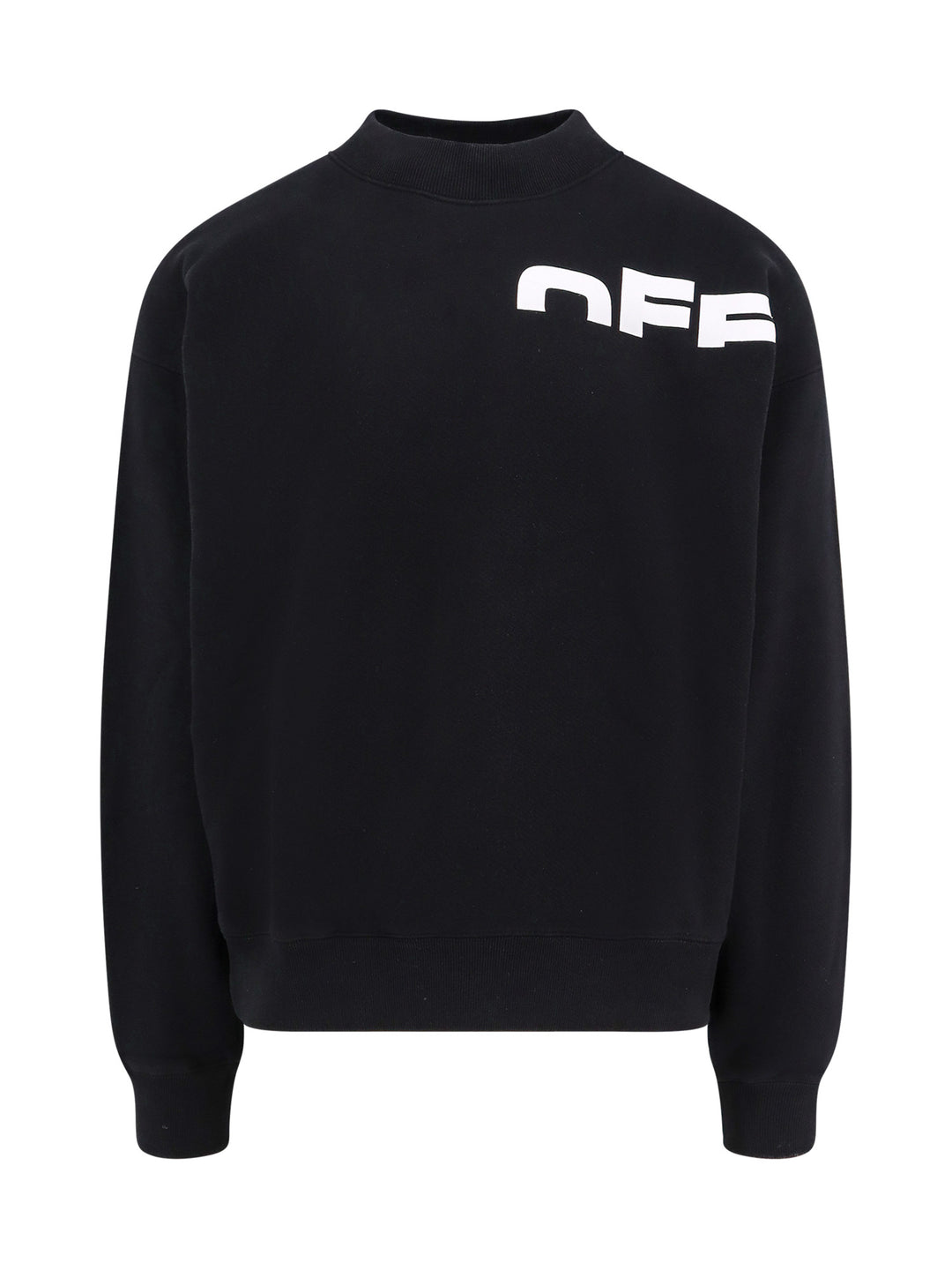 Cotton sweatshirt with printed logo on the front