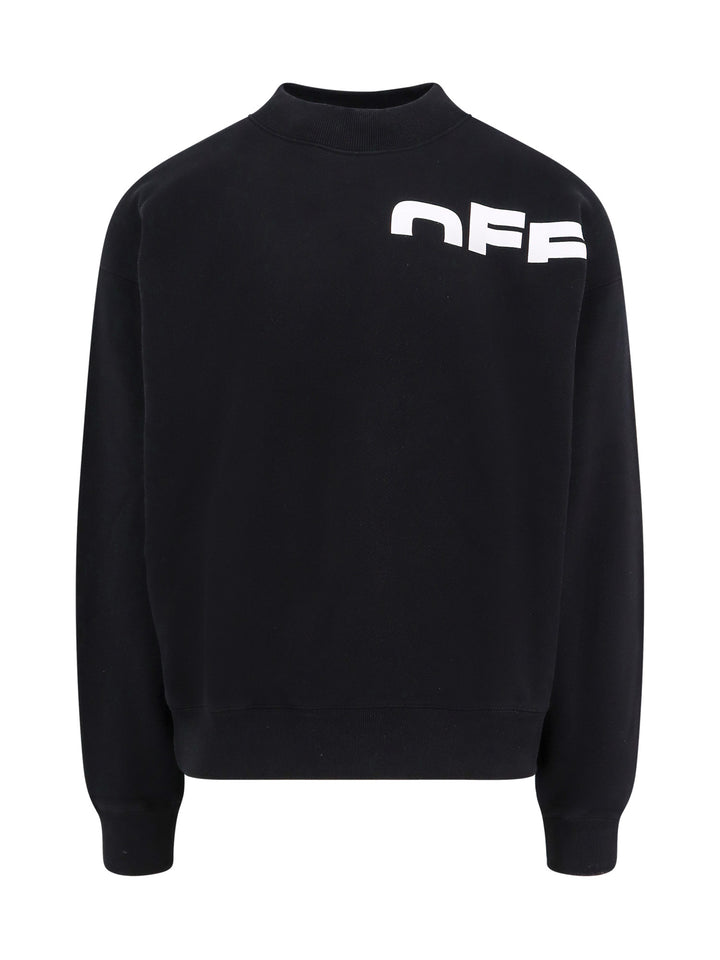 Cotton sweatshirt with printed logo on the front