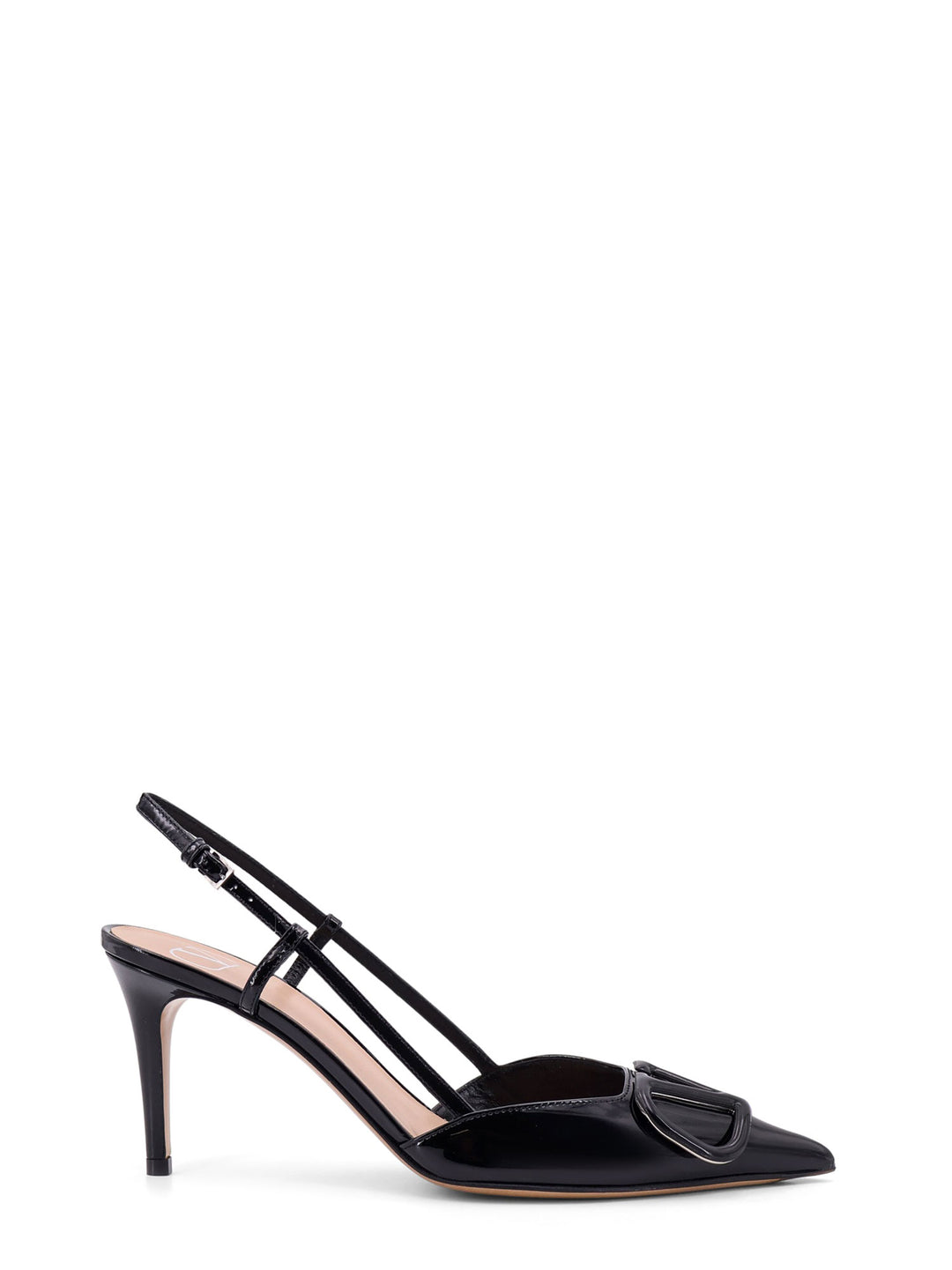 Valentino Garavani patent leather slingback with VLogo detail