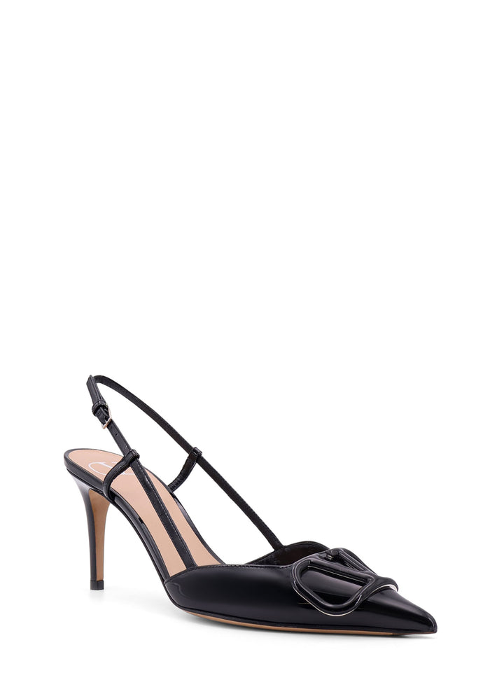 Valentino Garavani patent leather slingback with VLogo detail