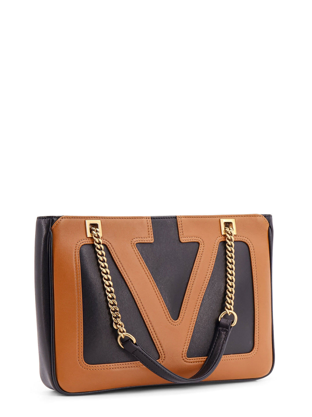 Valentino Garavani Viva Superstar leather shoulder bag with maxi VLogo Signature on the front