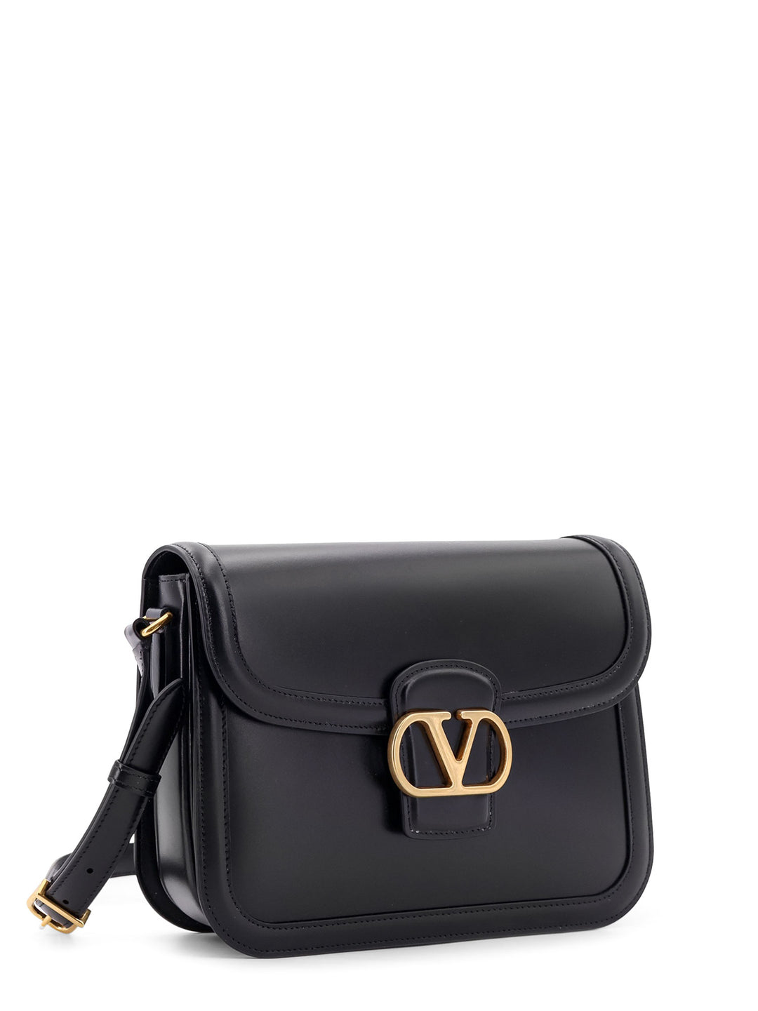 Valentino Garavani 9TO5 Leather Shoulder Bag with VLogo Signature Closure