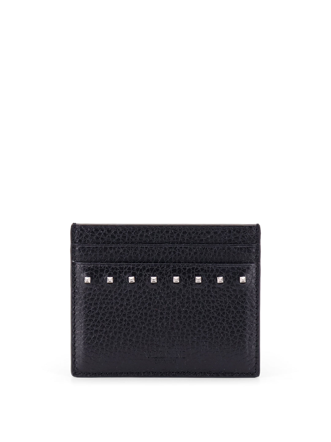 Leather card holder with stud detail