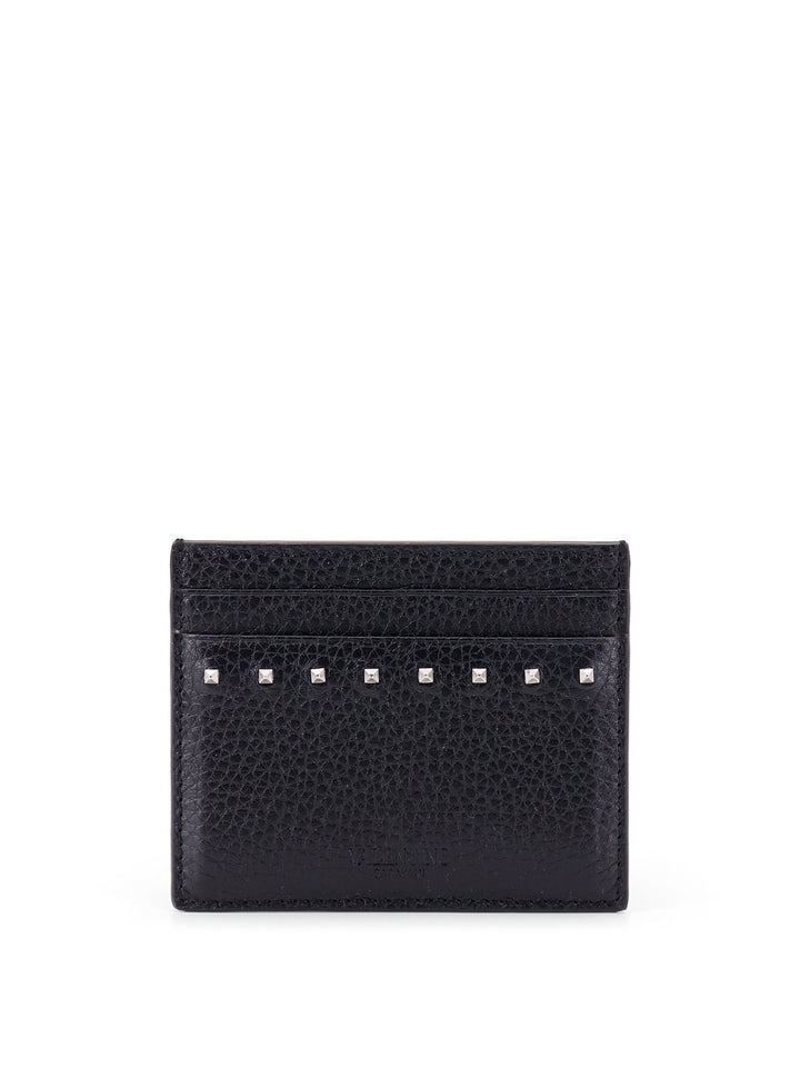 Leather card holder with stud detail