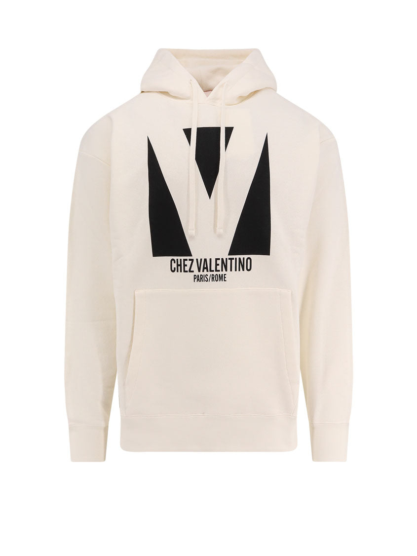 Cotton sweatshirt with Chez Valentino print