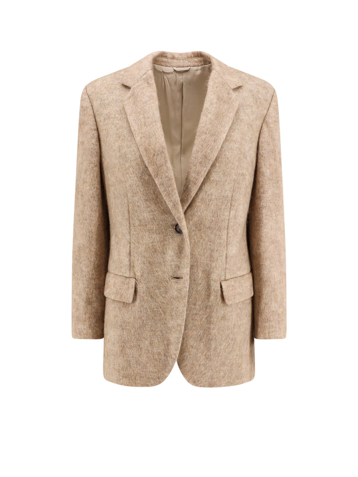 Mélange wool and mohair blend blazer