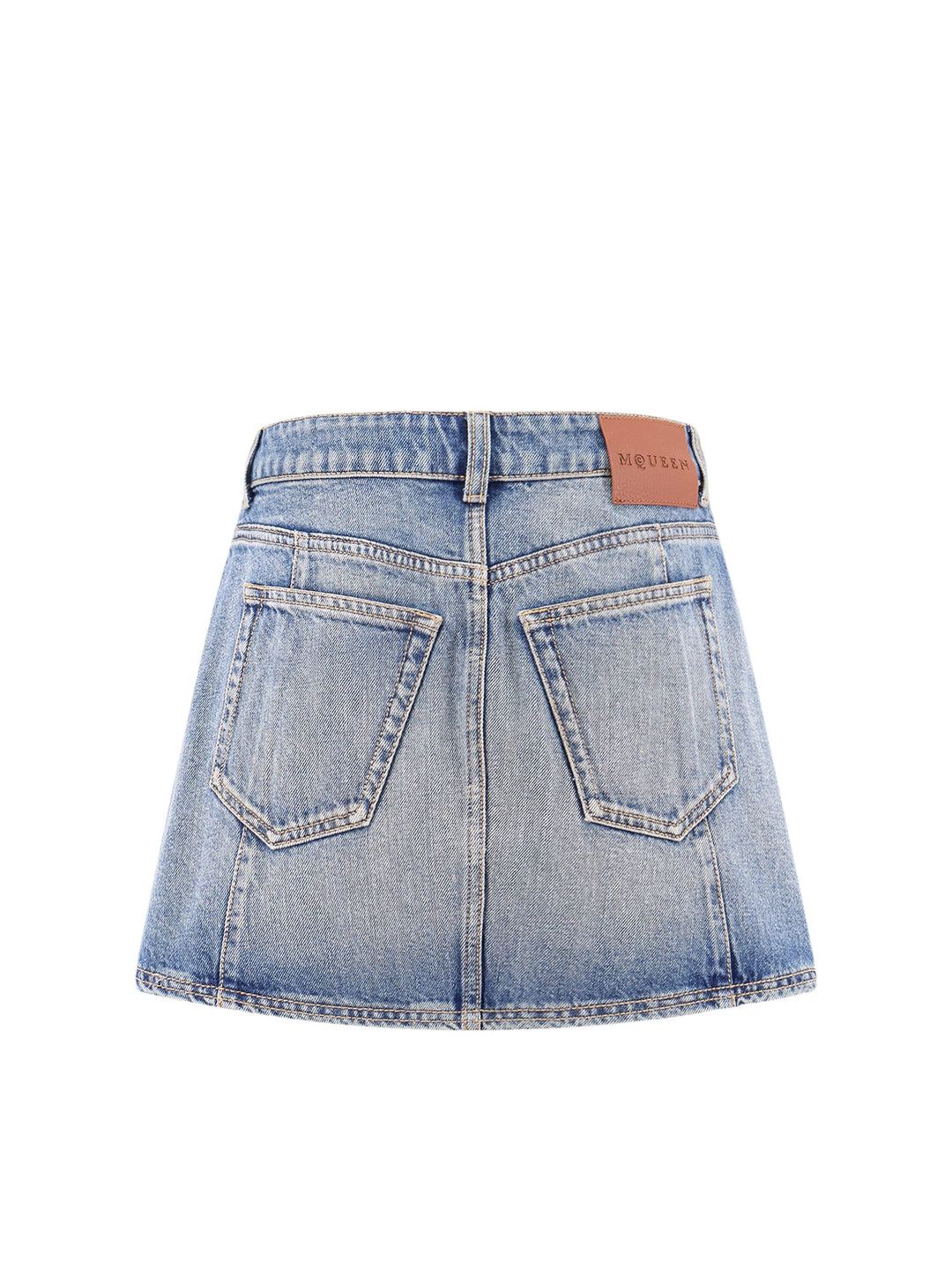 Denim mini skirt with Skull buttons