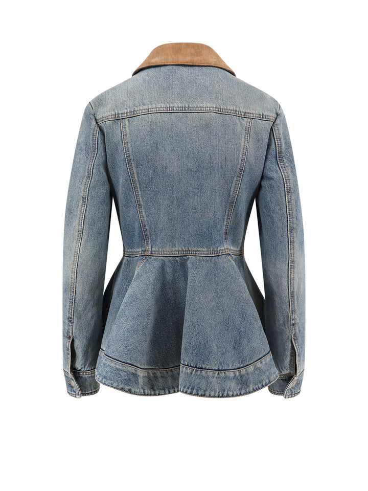 Denim jacket with volant