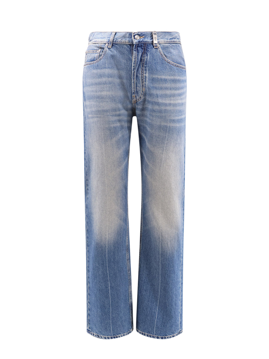 Washed Blue Straight Leg Jeans