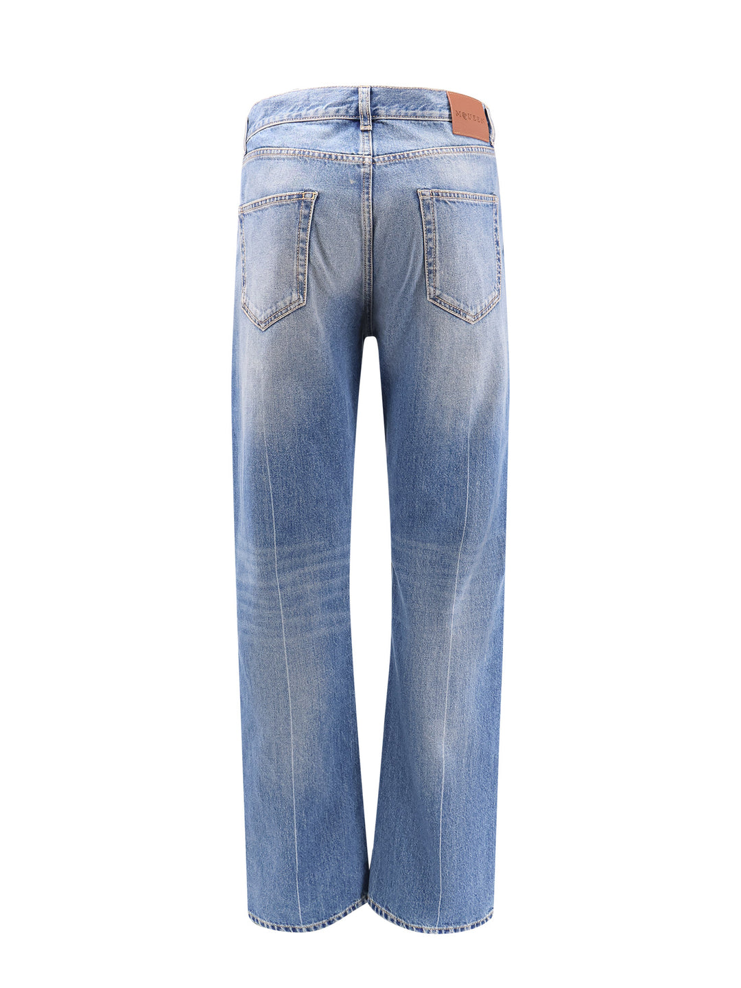 Washed Blue Straight Leg Jeans