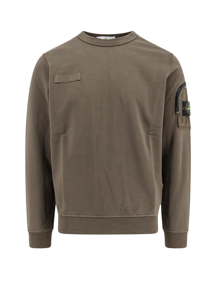 Cotton sweatshirt with iconic patch