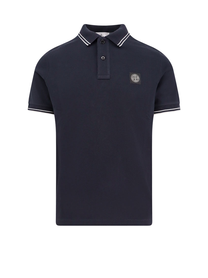 Stretch organic cotton polo shirt