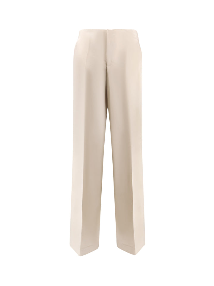 Satin trouser with wide leg