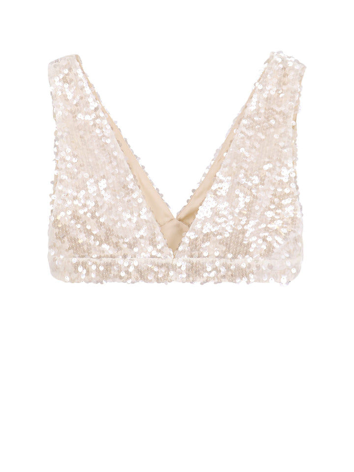 Crop Fit Top with macro sequins