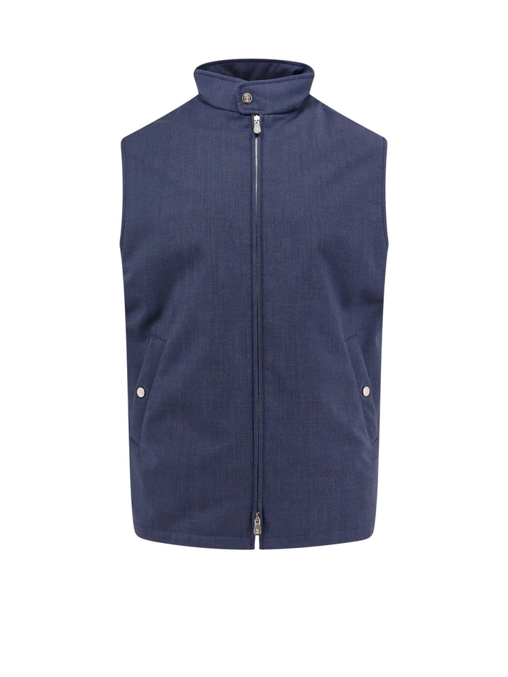 Virgin wool sleeveless jacket