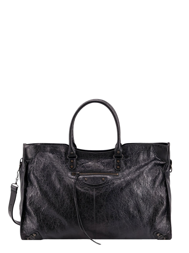 Le City leather handbag with zip pocket detail on the front