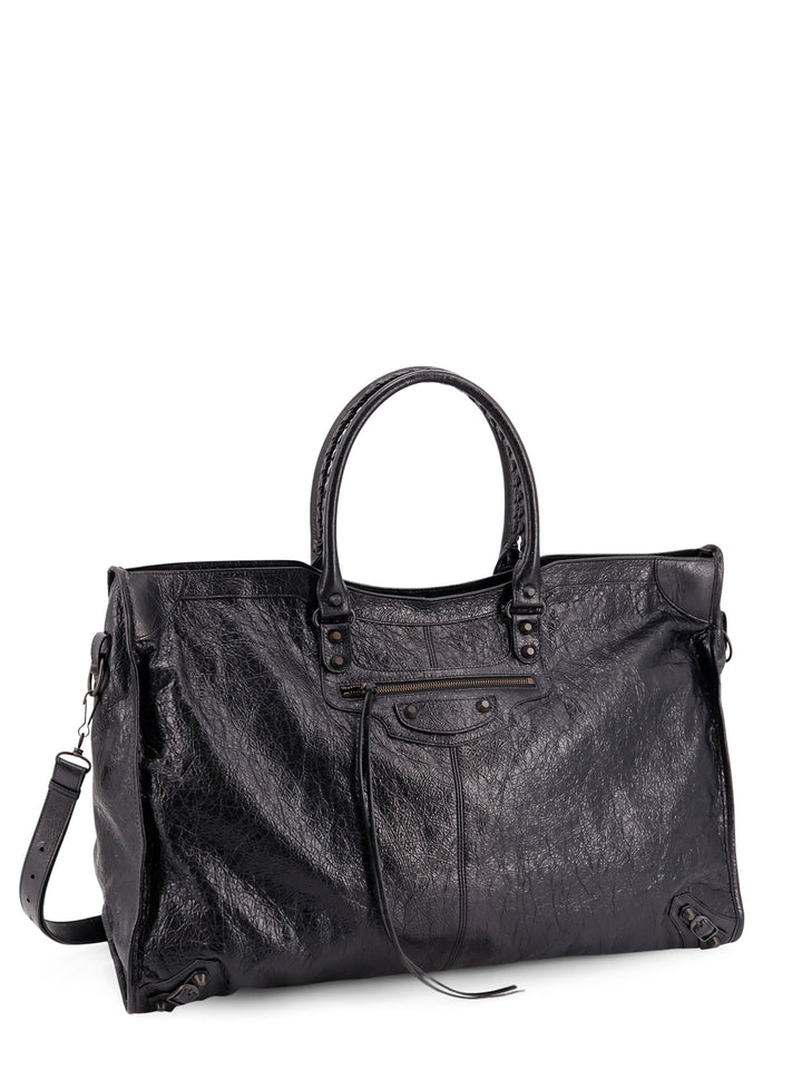 Le City leather handbag with zip pocket detail on the front