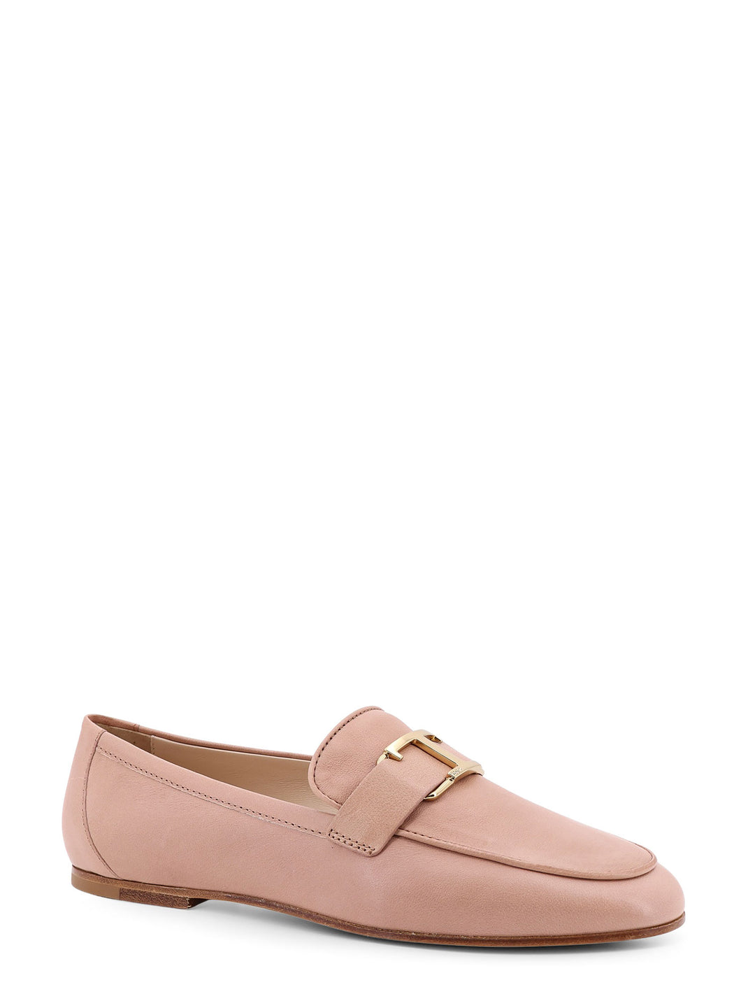 Leather loafer with metal detail