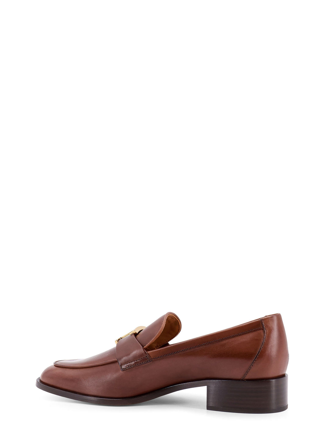 Leather loafer with T-Timeless metal logo