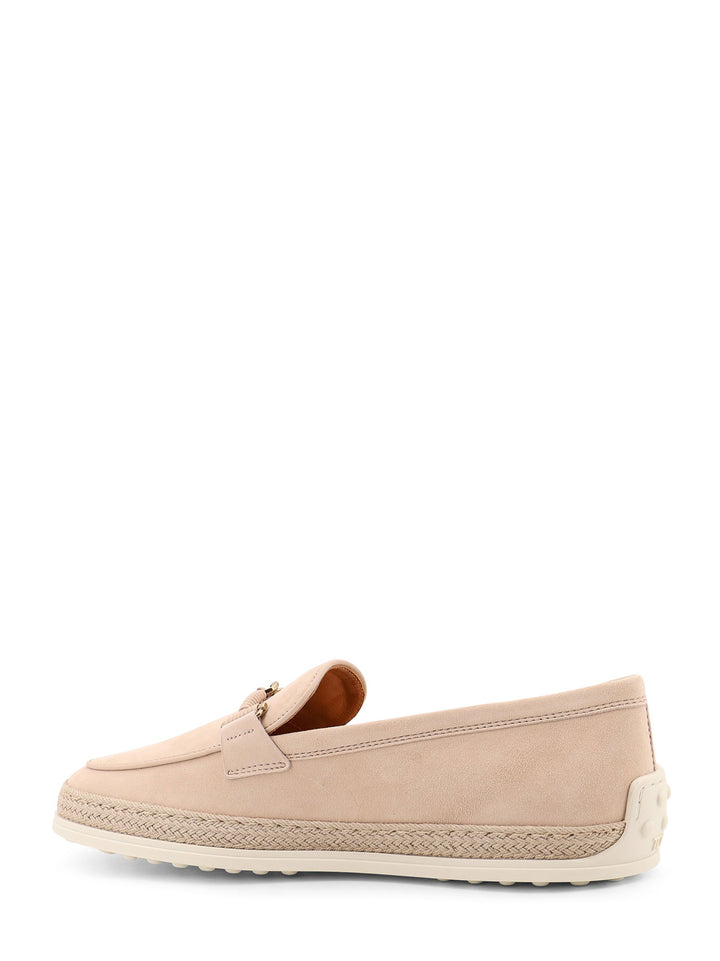 Suede loafer with metal detail